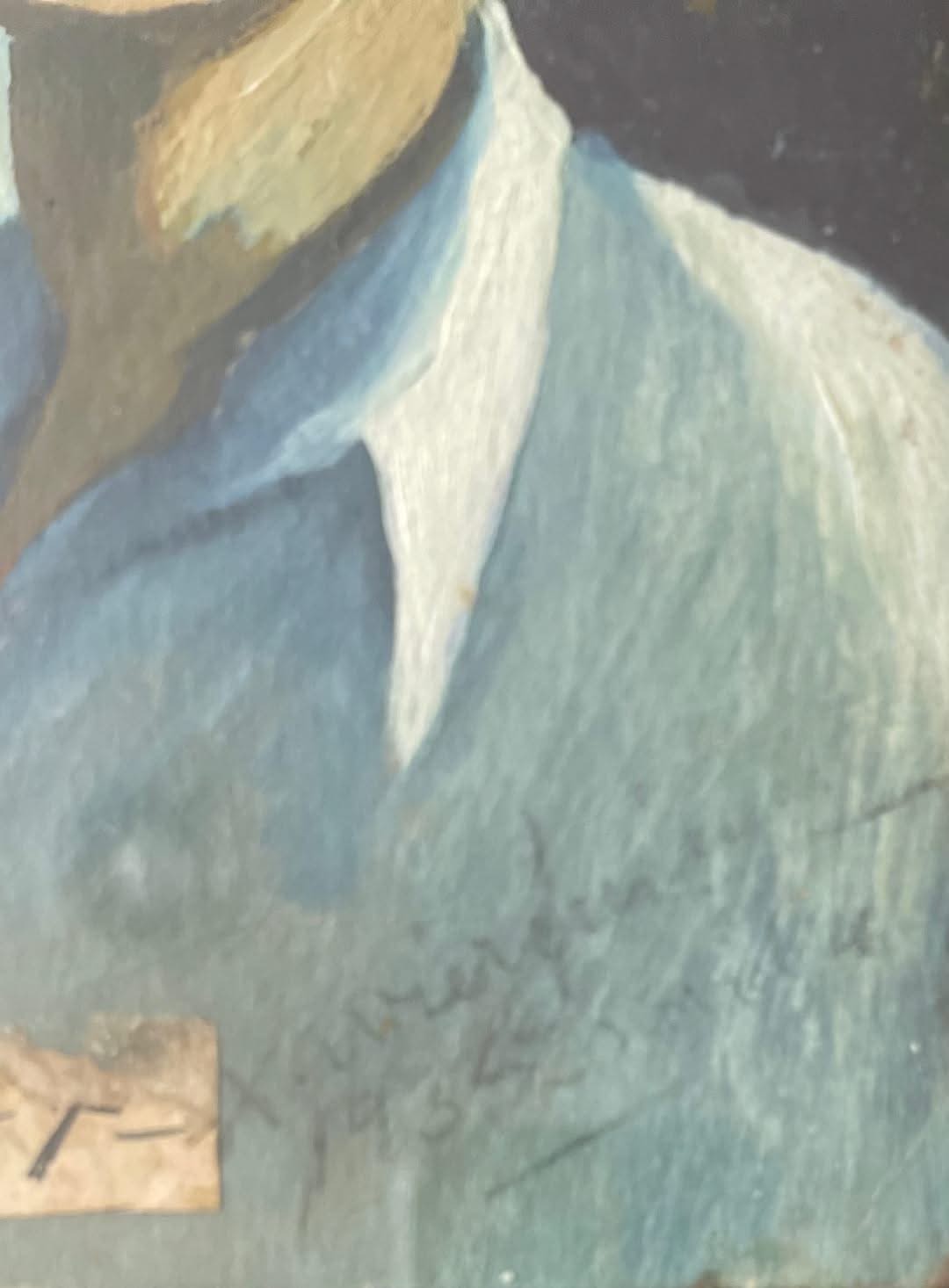 Xavier Amiama (1910-Haïti 1969) 8,75"x6,5" SANS TITRE 1935 Encre de crayon de couleur sur papier dessin encadré #36-3-96MFN