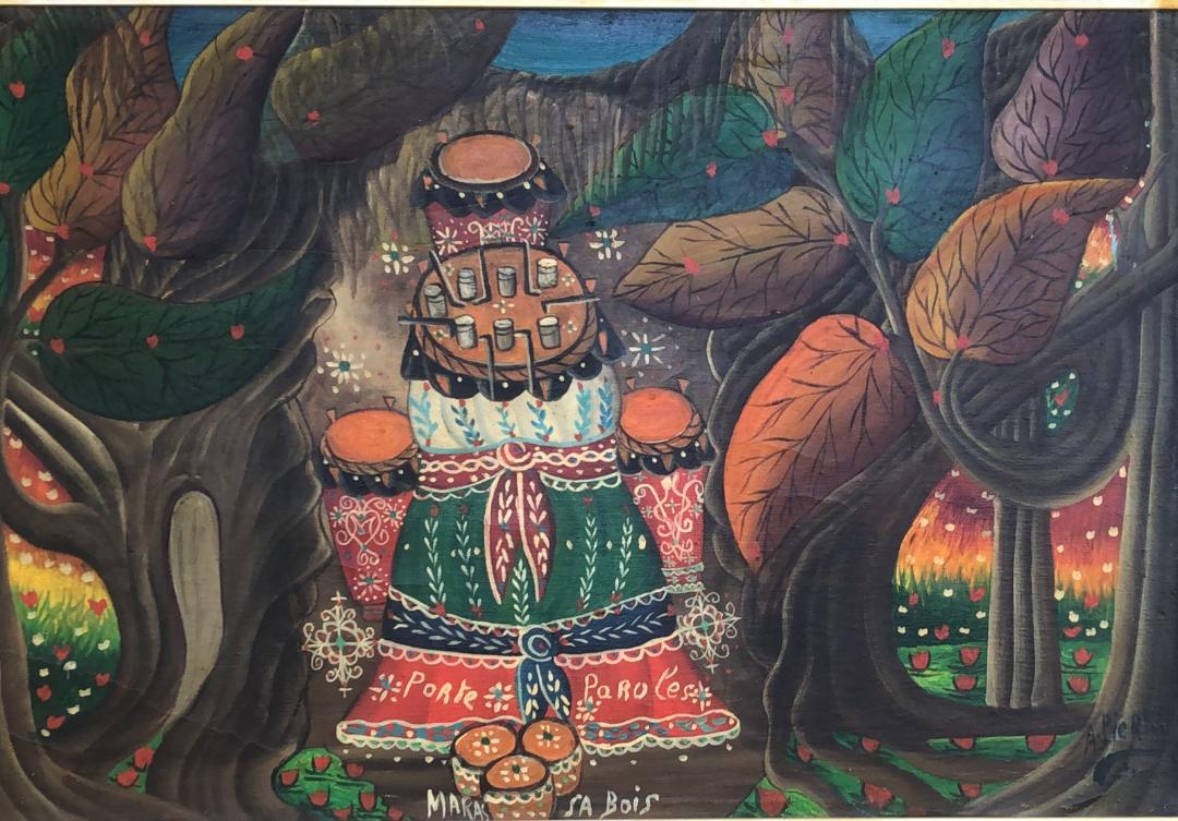 Andre Pierre (1914-2005) 16"x24" c1970 Oil on Board Unframed Painting #1YN