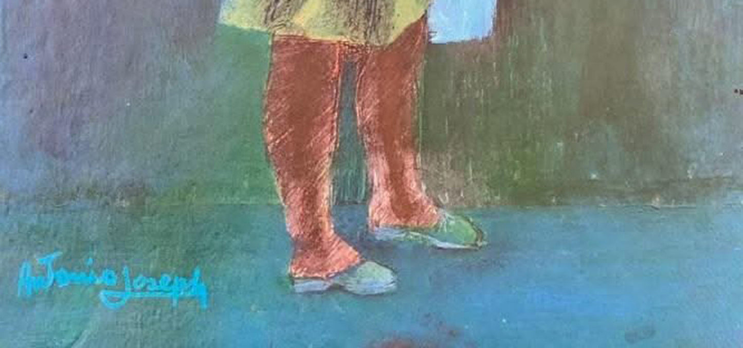 Antonio Joseph (1921-2016) 16"x10.75" Seller From Kenscoff Acrylic on Board Vintage Painting #1EB