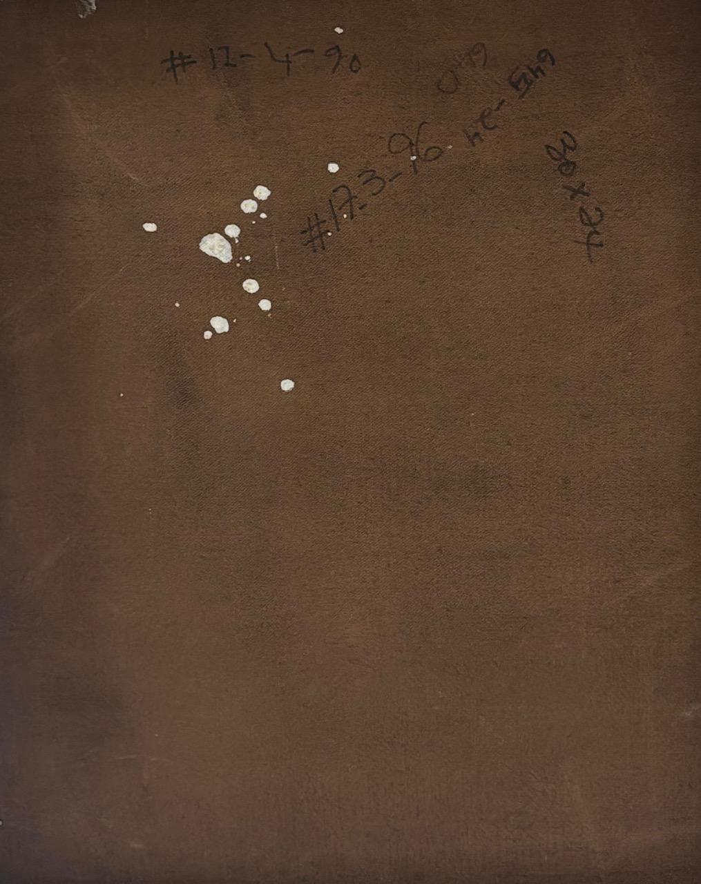 Bernard Sejourne (1947-1994) 30"x24" The Yellow Face Abstract Figure 1989 Acrylic on Board Unframed Painting #17-3-96GSN-HA