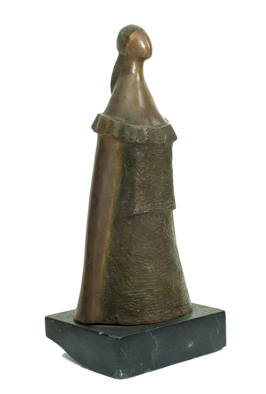 Ludovic Booz (1940-2015) 16"x6"x7" Female Figure Bronze Sculpture-#7-3-11GSN-Fondation Marie & Georges S. Nader