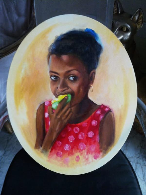 Carl Craig 17"x14" Poupette 2011 Original Oil on Canvas Painting #7CC