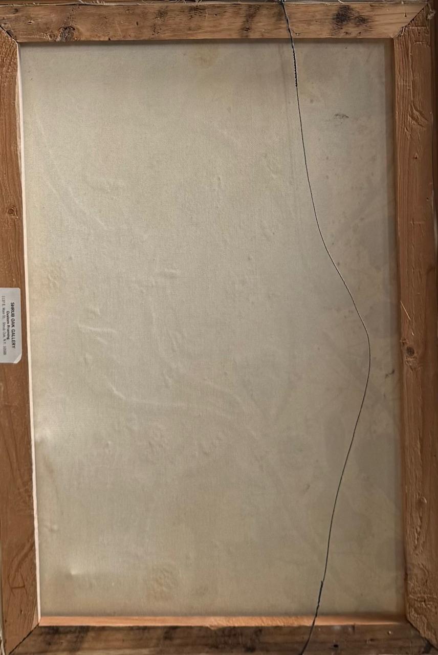 Decourcelle Gourgue 30"x32" Pescadores en la noche c1980 Óleo sobre lienzo #1HL