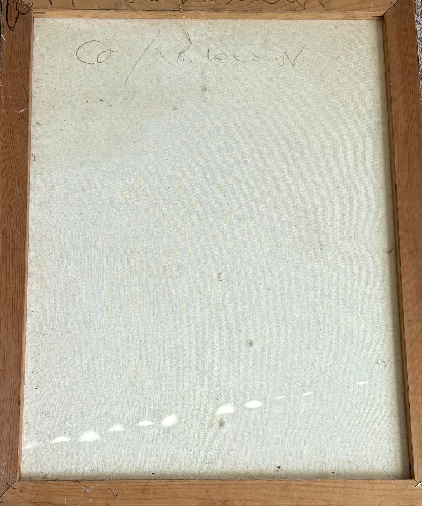 Emmanuel Dostaly 28"x22" Nocturnal Village Scene c1990 Acrylic on Canvas Painting #3BB