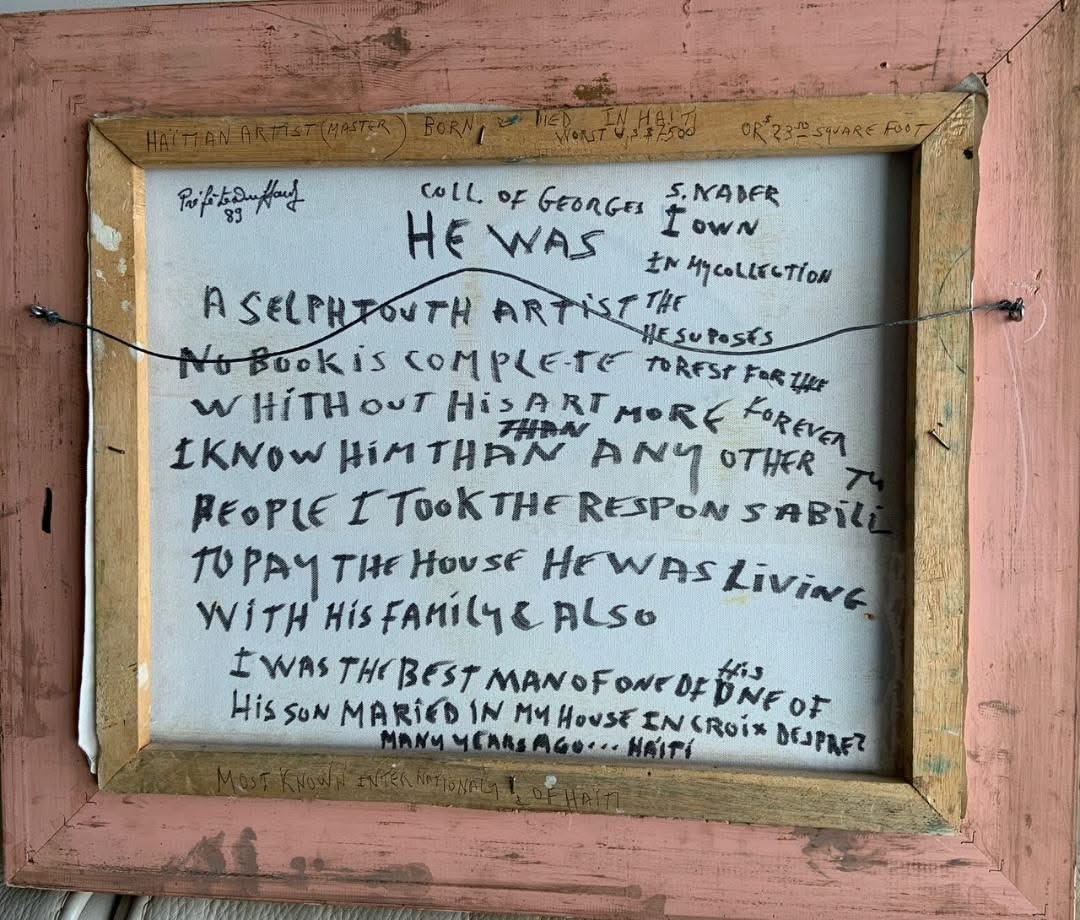 Prefete Duffaut (1923-2012) 16"x20" Imaginary City 1989 Oil on Canvas Framed Painting #1GSN-MIA