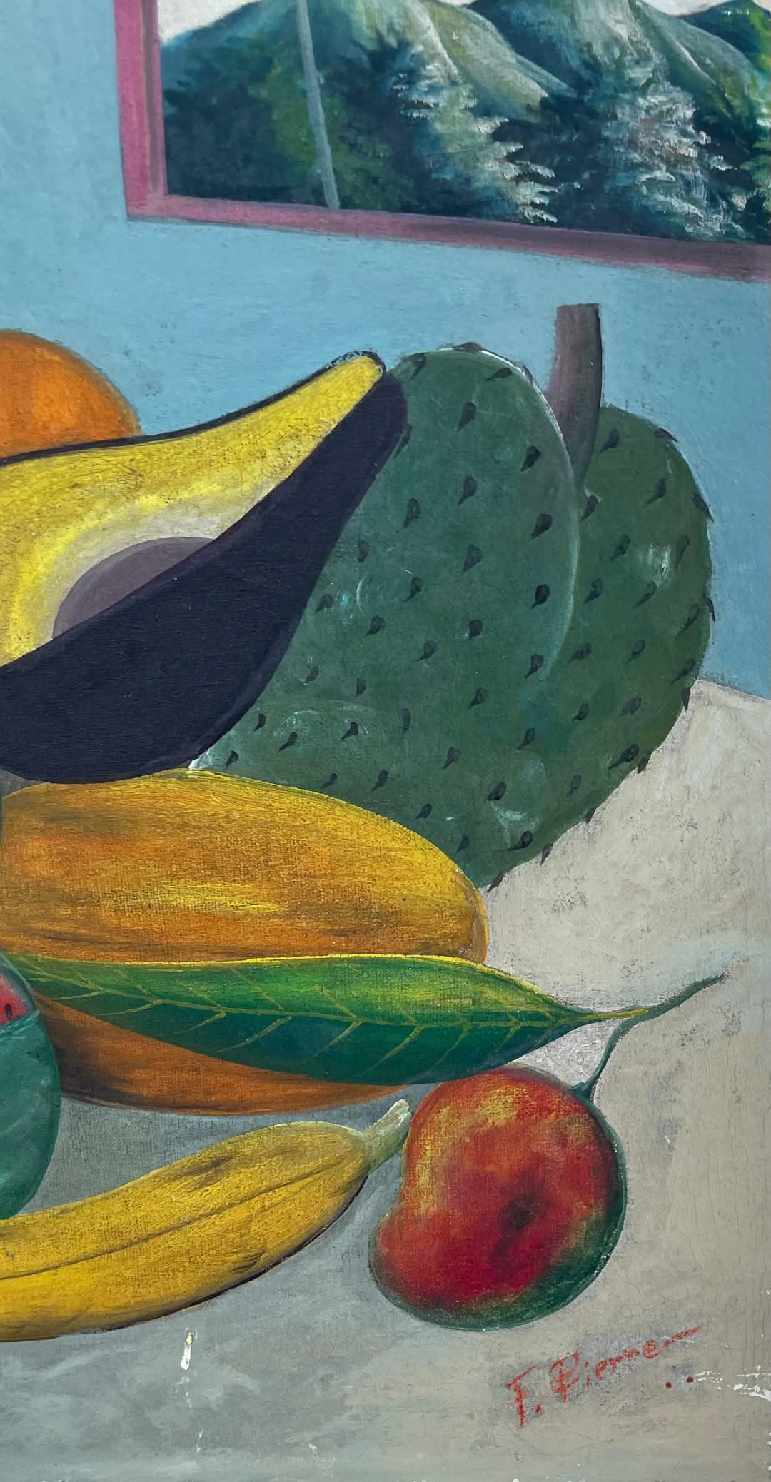Fernand Pierre (1919-2002) 20"x24" Tropical Fruits Oil on Canvas Painting #x-2-95AN