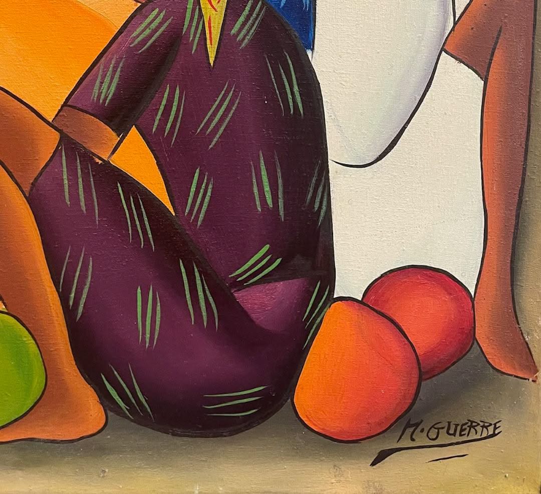 Maurice Guerre 24"x20" Comerciantes c1980 Óleo sobre lienzo #3-2-95MFN