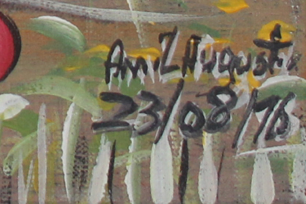 Jean Amil Augustin 11"x13.75" Fruit Harvest 2016 Oil on Canvas Unframed Painting #10CFS