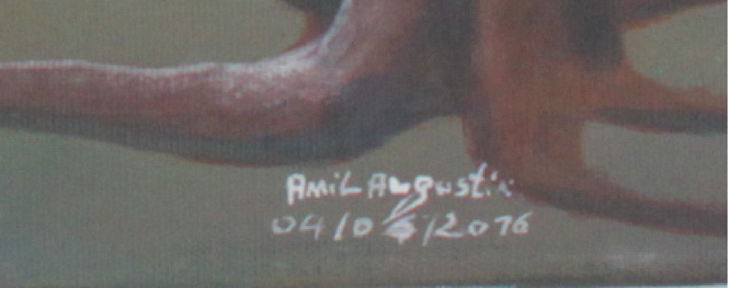 Jean Amil Augustin 22.84"x15.75" Silent Landscape 2016 Oil on Canvas Unframed Painting #5CFS