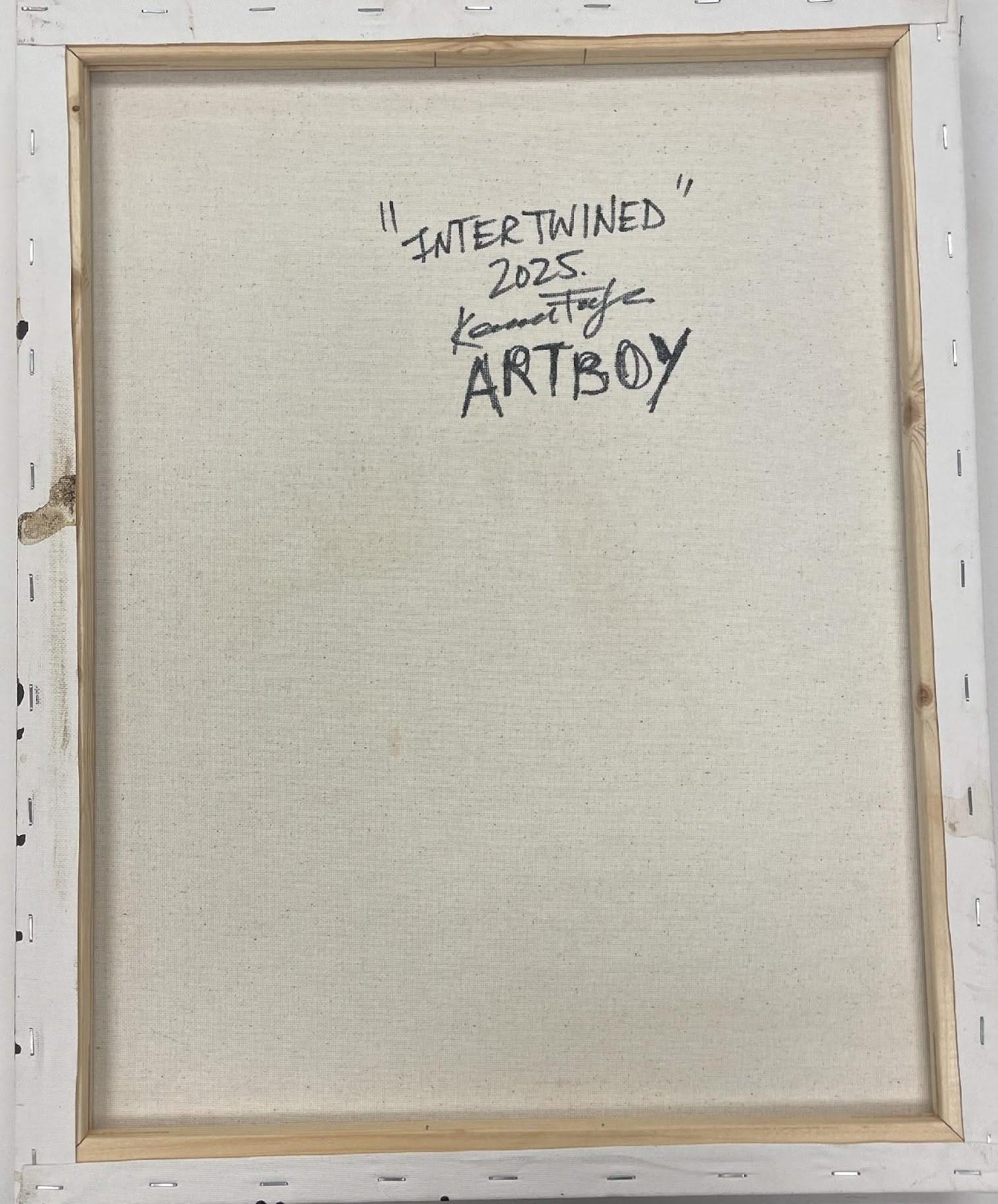 Ken Forbes (American) 20"x16" Intertwined 2025 Coffee, Cacao and Acrylic on Canvas Unframed Painting #8KF