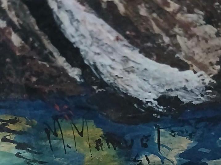 Michele Manuel 14.75" x 10.50" Marine c1960 Pastel on Paper #1JN-HA