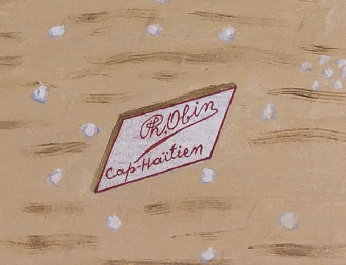 Philome Obin (1891-1986) 19 ½" x 26 ½" Peasant Wedding c1980 Oil on Board Framed Painting #30SS