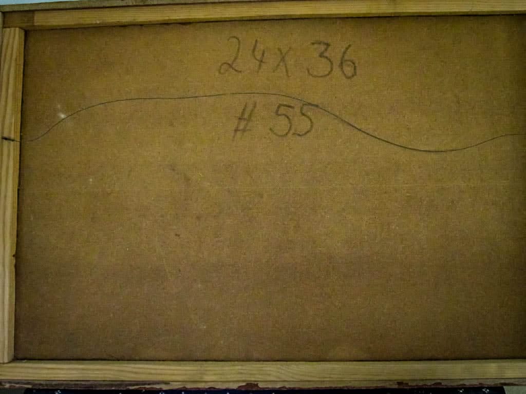 Jean-Baptiste Bottex (1918-1979) 24"x36" Cap-Haitian Streets Oil on Board Framed Painting #1RS