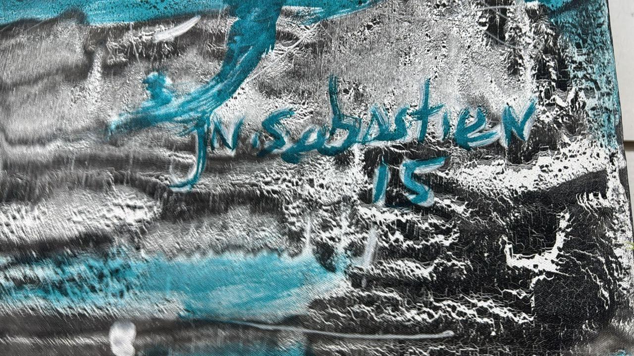 Sébastien Jean (1980-2020) 38"x29" Sans titre 2015 Acrylique sur toile #1KC-HA