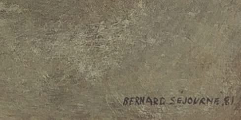 Bernard Sejourne (1947-1994) 47 ½" x 47 ½" White Orchids 1981 Acrylic on Board Framed Painting #26SS