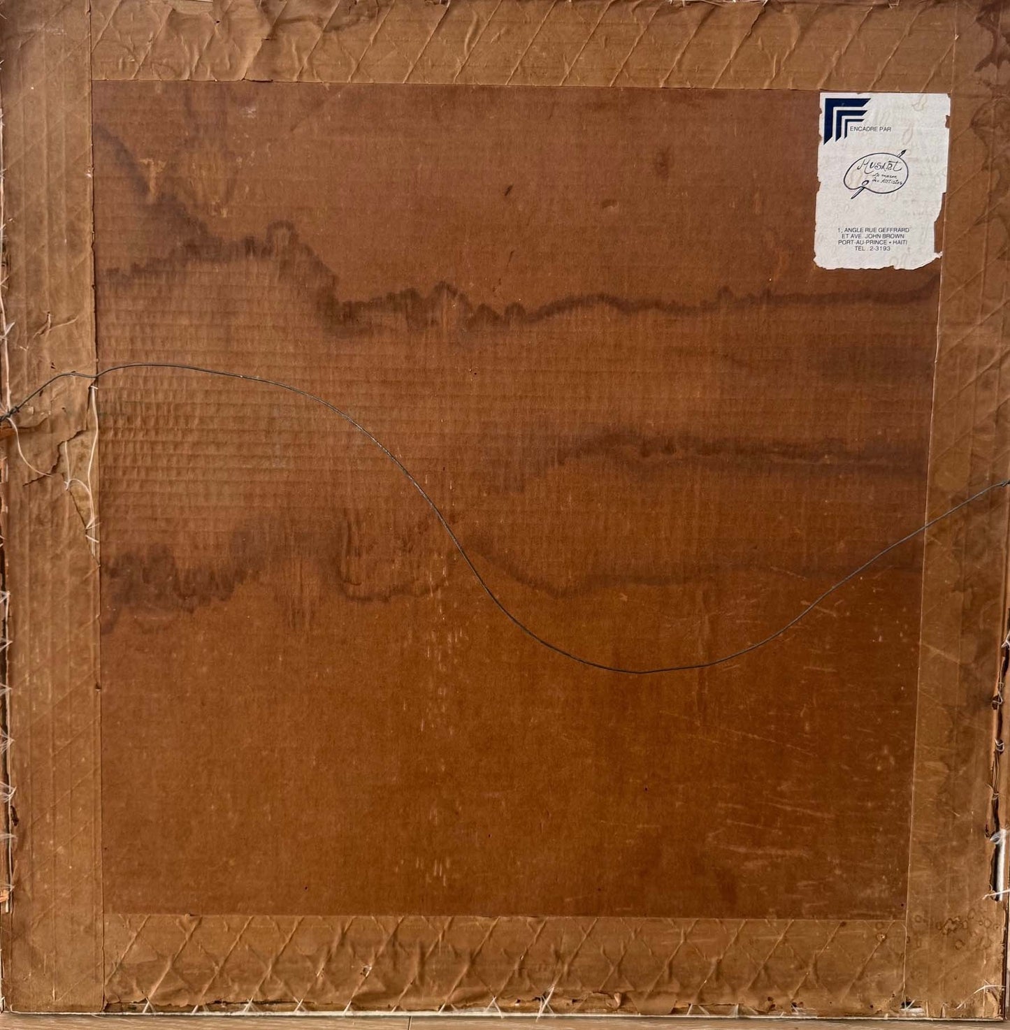 Louisane Saint Fleurant (Haitian, 1924-2005) 24"x24" Vodou Spirit Guardian (Lwa) 1987 Acrylic on Masonite Unframed Painting #1CZ