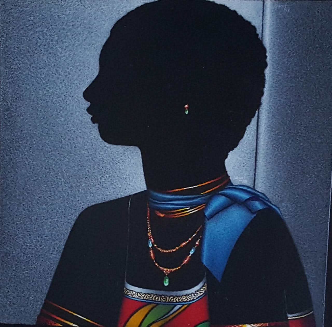 Emilcar Similien (Simil) 14"x14" Elegant Lady 1998 Oil on Masonite #1GSN-NY