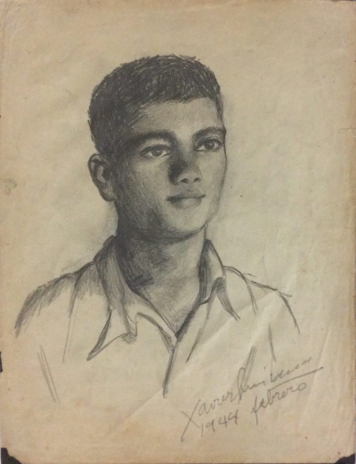 Xavier Amiama (1910-Haiti 1969) 11"x8.5" UNTITLED 1945 Crayon Ink on Paper Drawing #19MFN