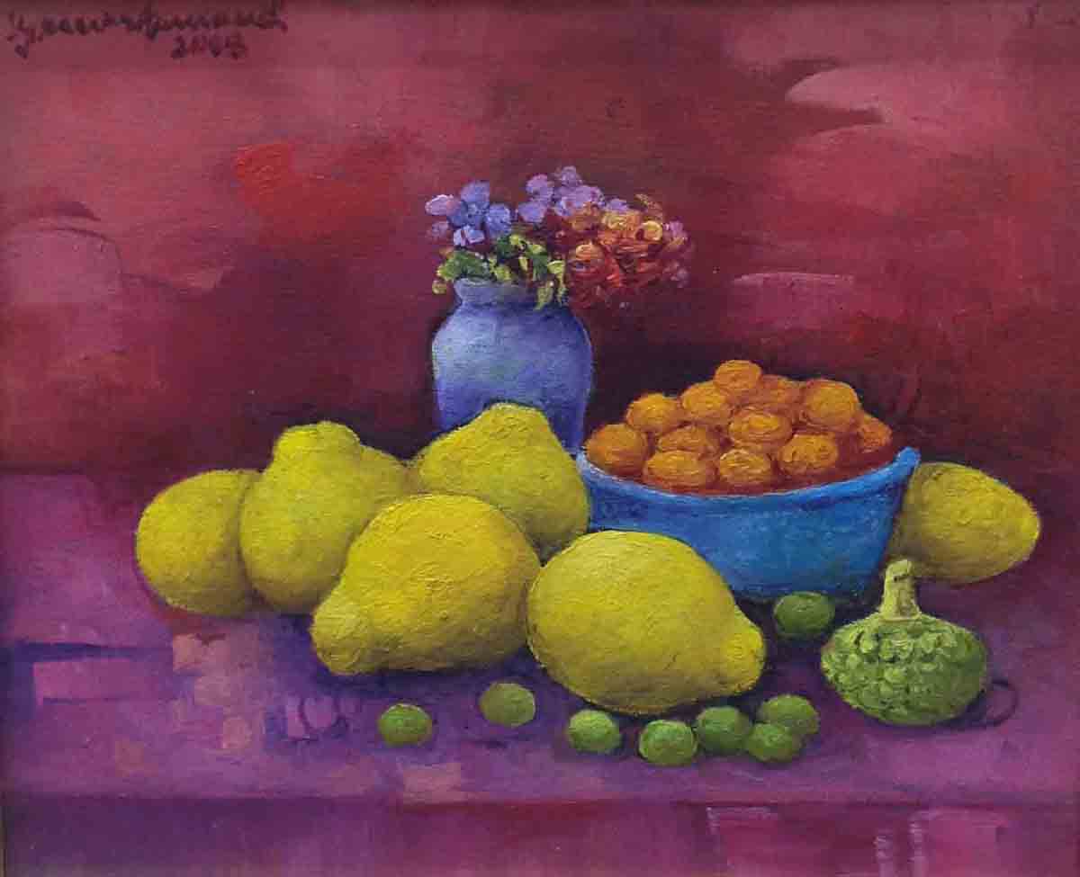 Gesner Armand (1936-2008) 8"x10" Naturaleza muerta 2008 Óleo a bordo #1105GN-HA