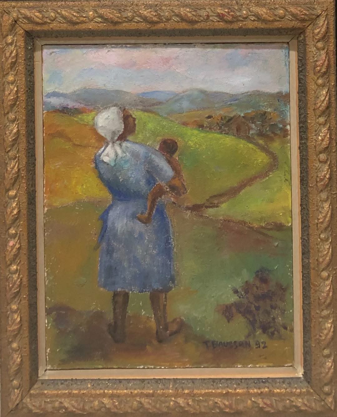 Tamara Baussan (1909-1999) 16"x12" Mother & Child 1992 Acrylic on Board #1FC