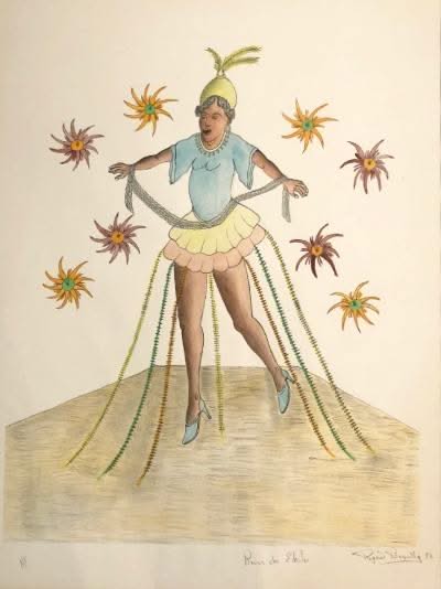 Rigaud Benoit (1911-1986) 32"x24" Reine Des Etoiles Colored A/P Serigraph under Glass #1KH