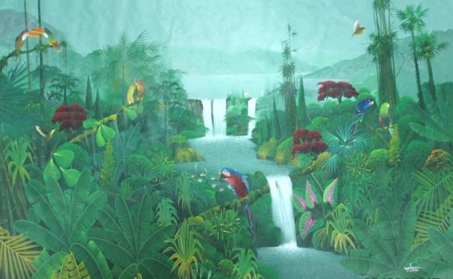 Albott Bonhomme 48"x72" Greenery Scene Acrylic on Canvas #J184HA