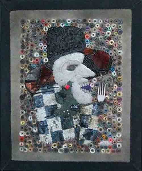 David Boyer 20"x16" Baron Samedi 2017 Mixed Media on Canvas #1JH-HA