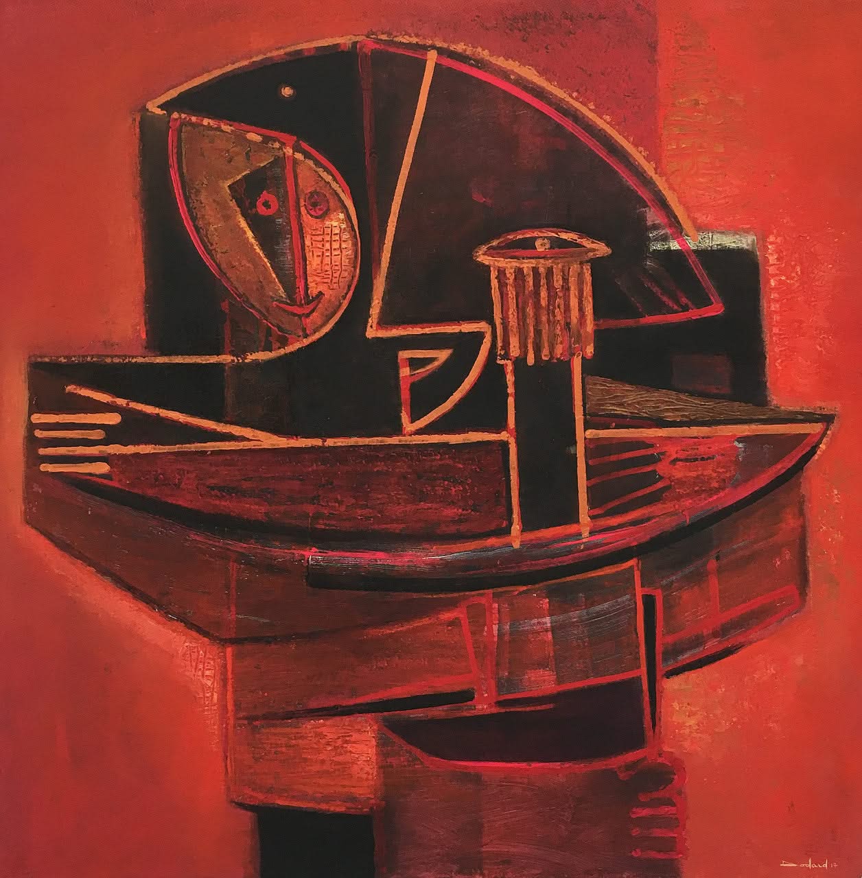 Philippe Dodard 48"x48" Untitled 2017 Acrylic on Canvas #1701GN-HA