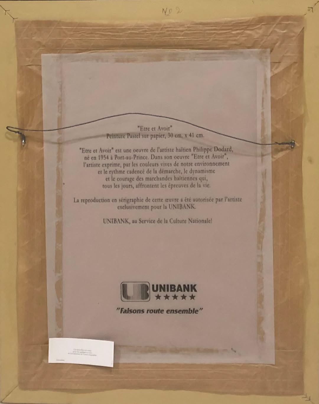 Philippe Dodard 11 ¾" x16 ¼" "Etre et Avoir"/To Be & To Have Silkscreen Signed & Limited Edition On Paper Framed Under Glass #2FC