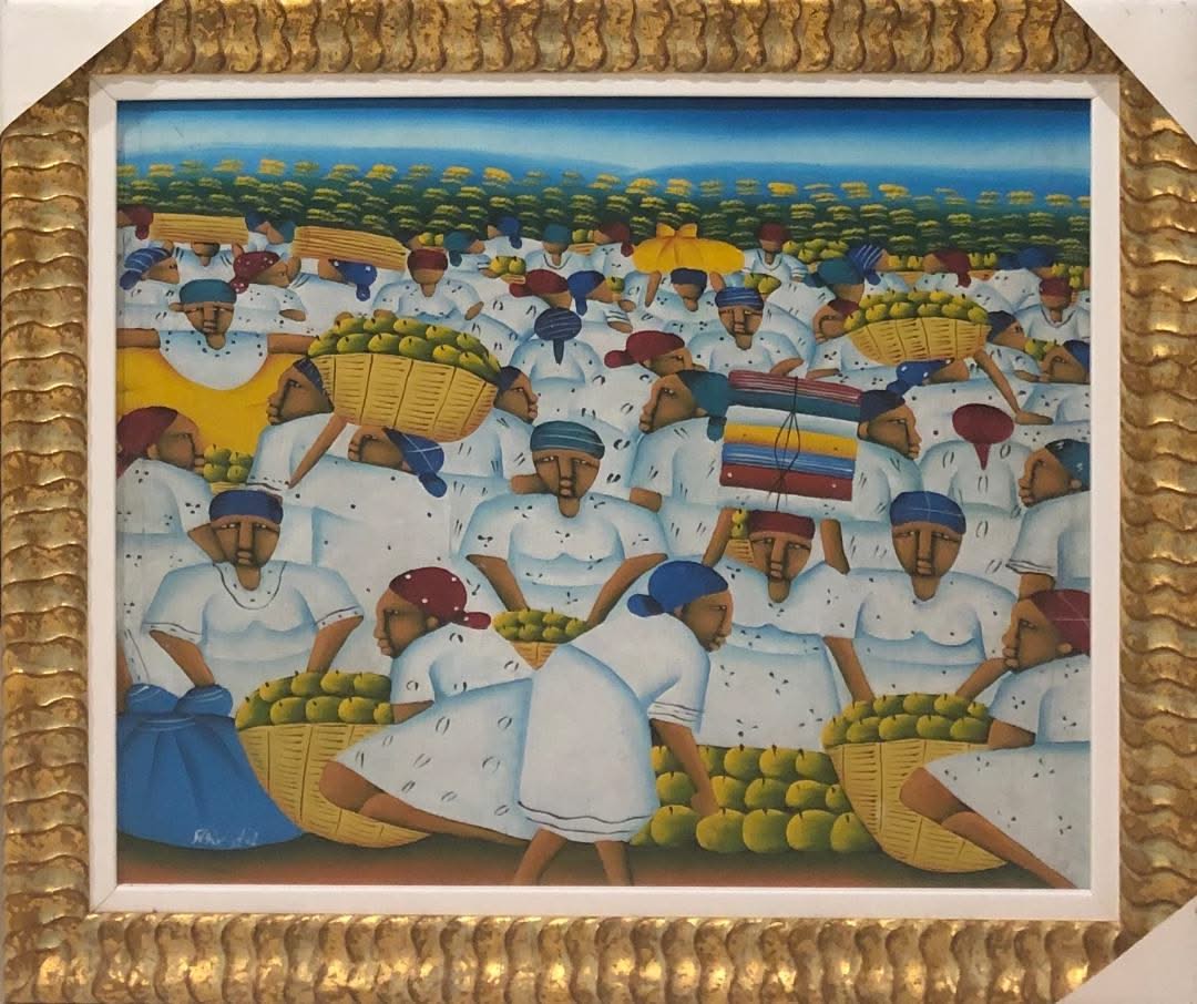 Feristol 20"x24" Market Oil on Canvas Painting #1FC