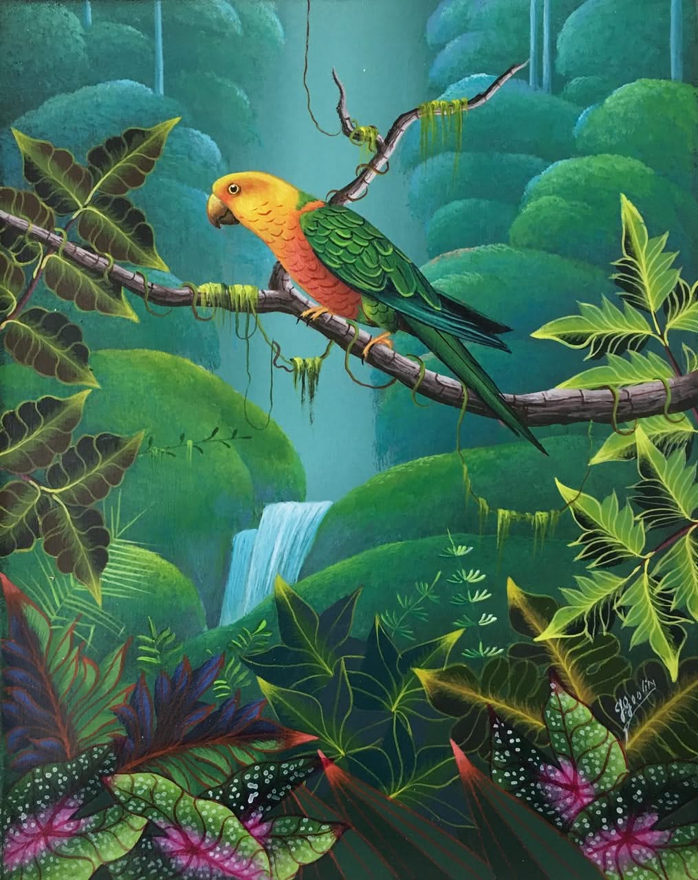 Jacques Geslin 10"x8" Paradise Oil on Canvas #1602GN-HA