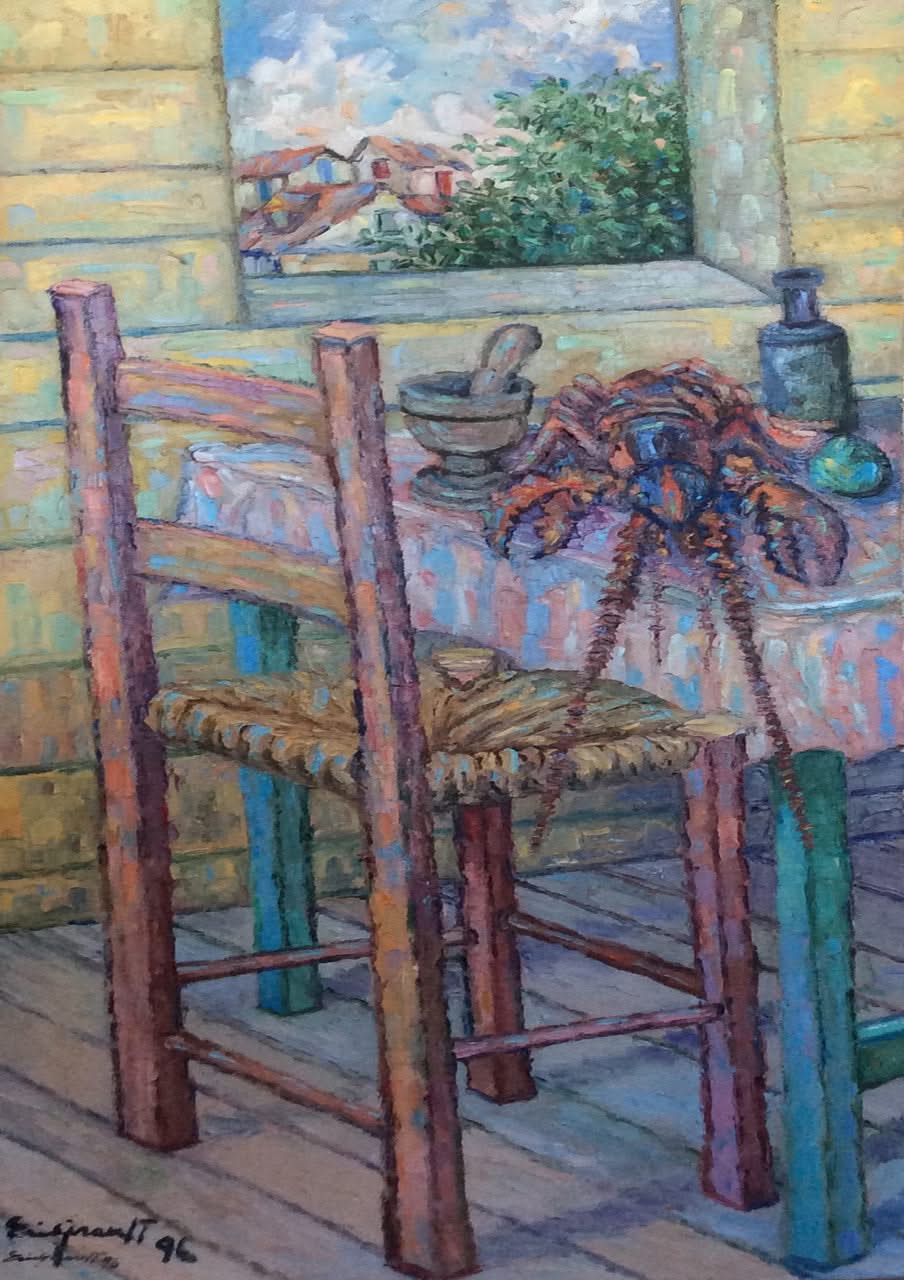 Eric Girault 42"x20" 1996 "Homard au Menu" Oil on Canvas #16EG