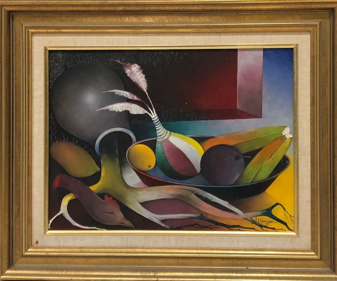 Jacques-Enguerrand Gourgue (1930-1996) 12"x16" Still Life/ Voodoo 1992 Oil on Canvas Framed #1FC