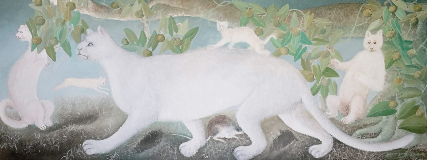 Jasmin Joseph (1923-2005) 24"x60" El orgullo 1996 Acrílico sobre lienzo #3EB