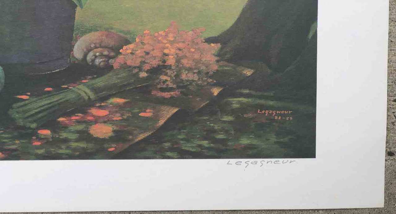 Jean-Claude Legagneur Póster firmado y edición limitada 22 3/8"x 27 1/4" #394/1000 en papel vitela