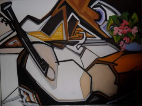 Rolande Magloire 30"x40" The Musical Instrument Oil on Canvas #1RM-NY