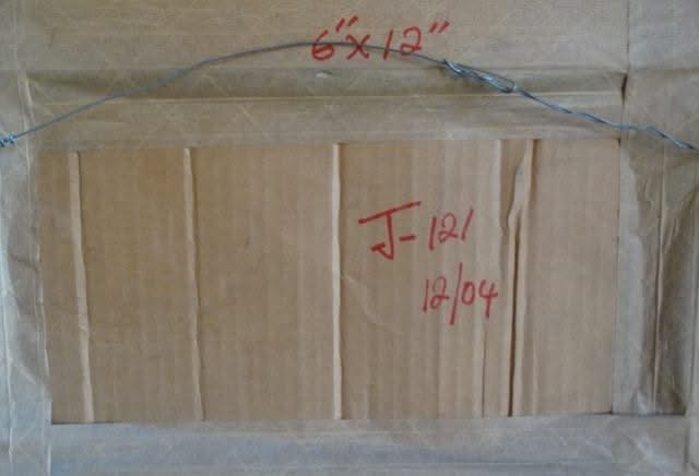 Michele Manuel 6"x12 » Scène de village 2005 Acrylique sur toile Peinture #2RP