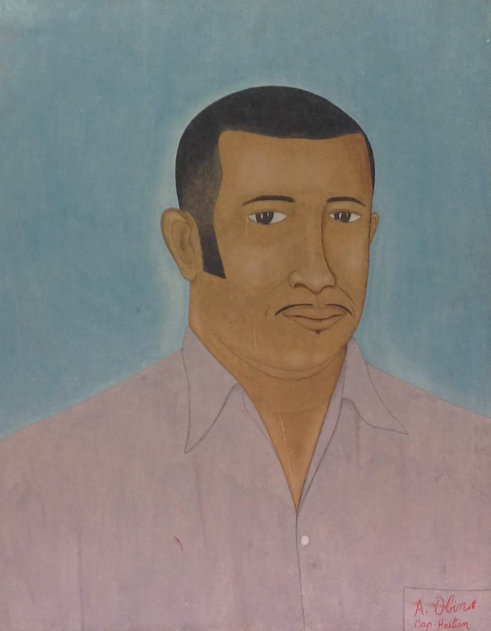 Antoine Obin (1929-1992) 20"x16" Portrait 1976 Oil on Masonite #13-3-96GN-HA