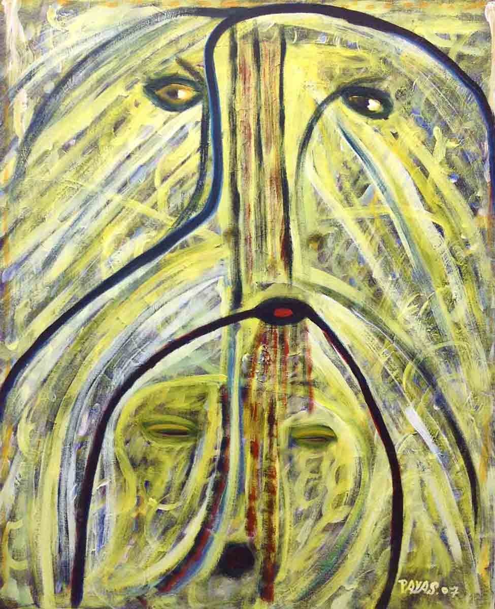 Payas (Pierre-Sylvain Augustin) 24"x30" Espíritus 2007 Óleo sobre lienzo #2720GN-HA