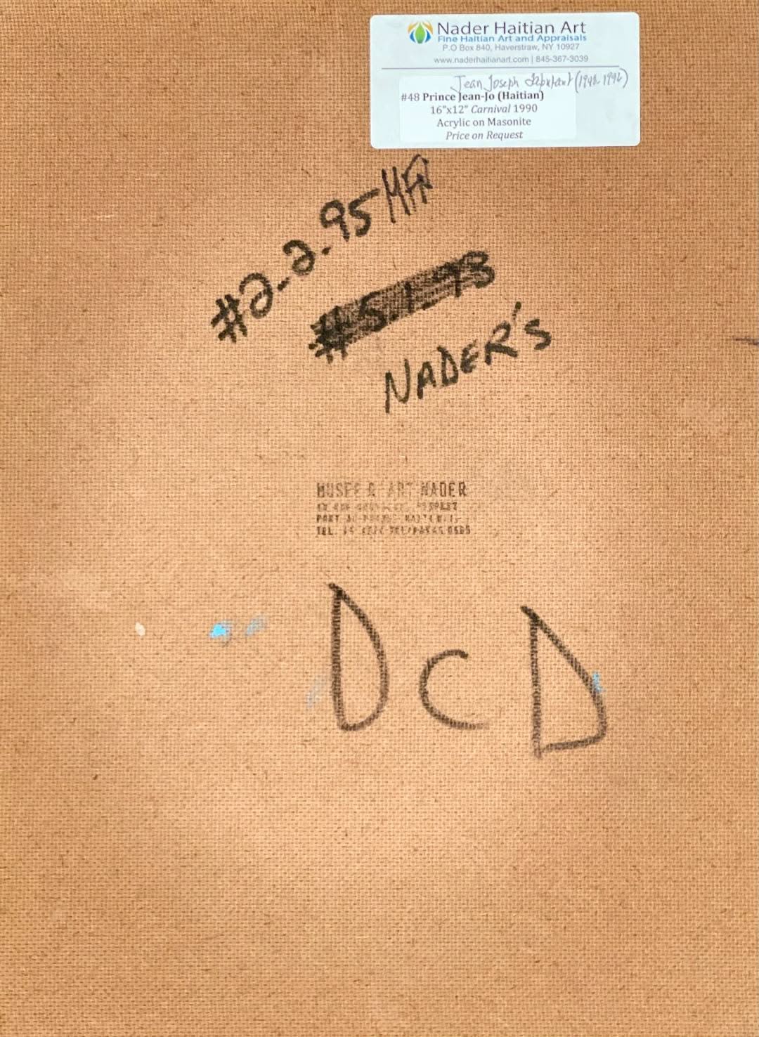 Prince Jean Jo (Haitian, 1948-1996) 16"x12" Carnival 1994 Acrylic on Board #2MFN