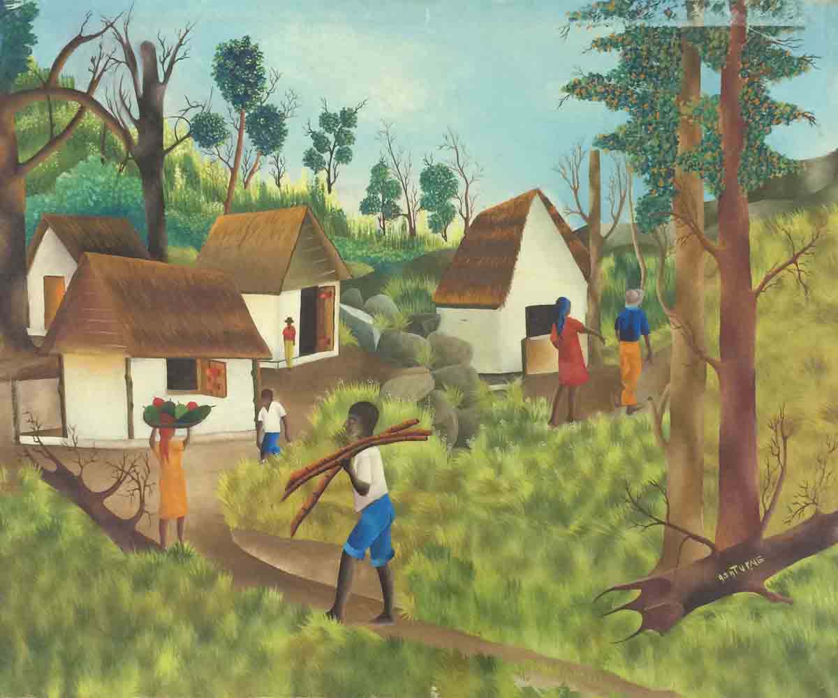 Andre Saturne (1927-1983) 24"x30" Sur Le Sentier c1970 Oil Painting #13-3-96GSN-HA