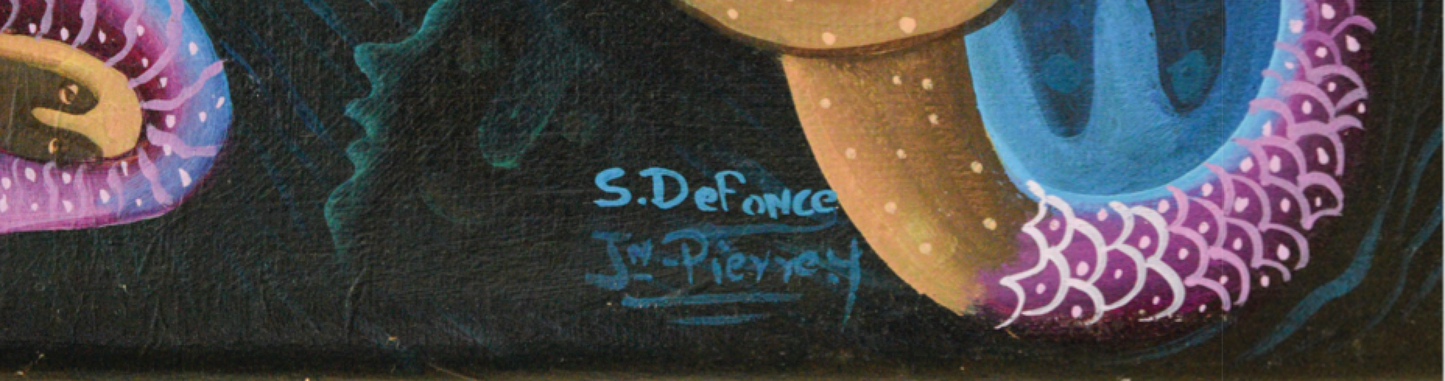 Yves Jean-Pierre & S. Desence 15"x20" Undersea Fight Oil on Canvas #1PM