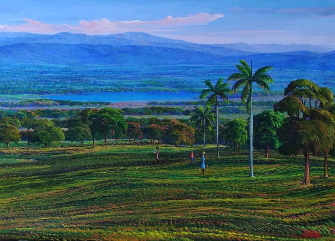 Jean Adrien Seide 24"x30" Daily Life In The Valley 2022 Acrylic on Canvas Painting #21MFN