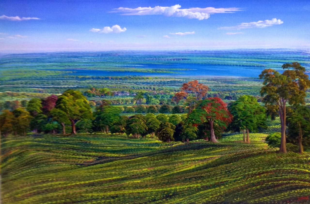 Jean-Adrien Seide 40"x60" Landscape Acrylic on Canvas #1306GN-HA