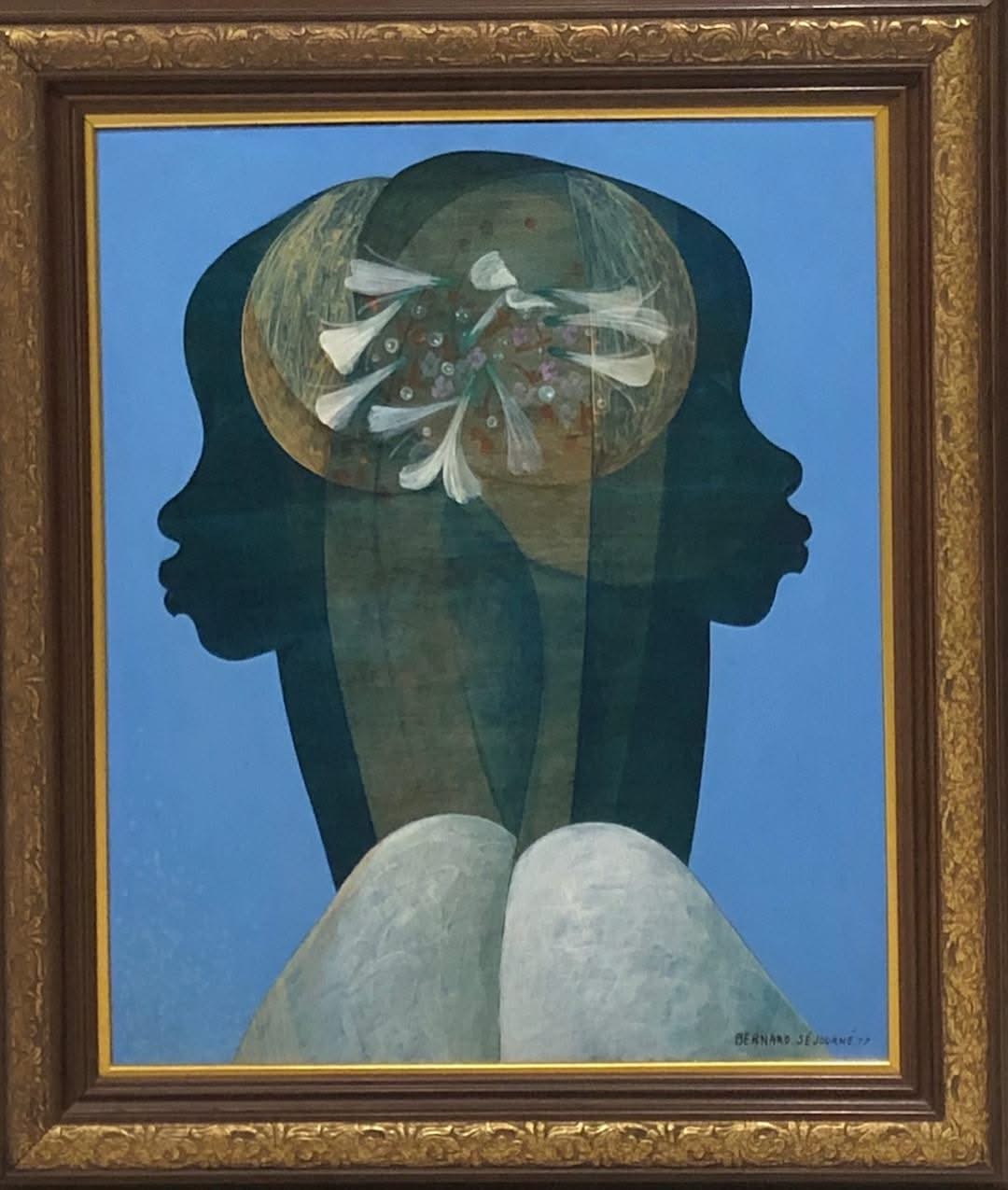 Bernard Sejourne (1947-1994) 24"x20" Rivalry 1977 Acrylic On Masonite Framed #5FC