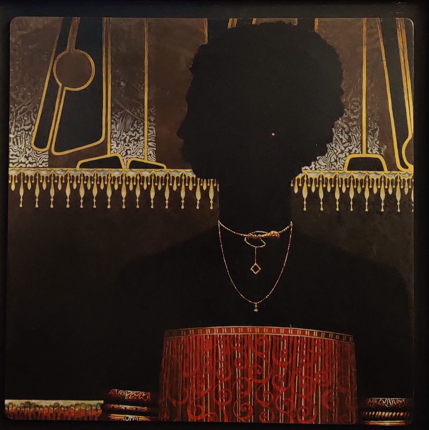 SIMIL (Emilcar Similien) 24"x24" Woman with Jewelry 1982 Acrylic on Masonite #1EB