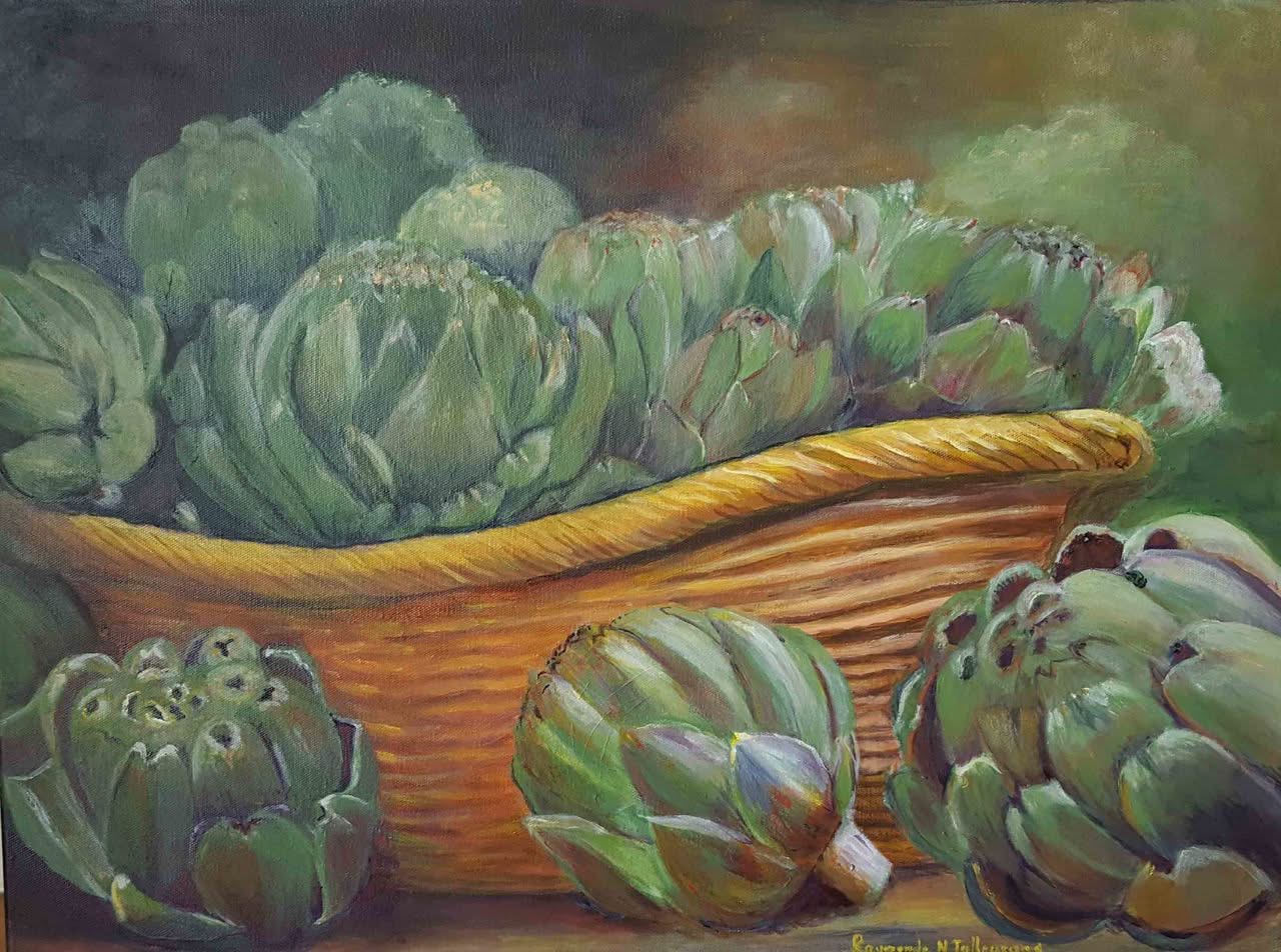 Raymonde Talleyrand 18"x24" Artichokes 2018 Acrylic on Canvas #16RT