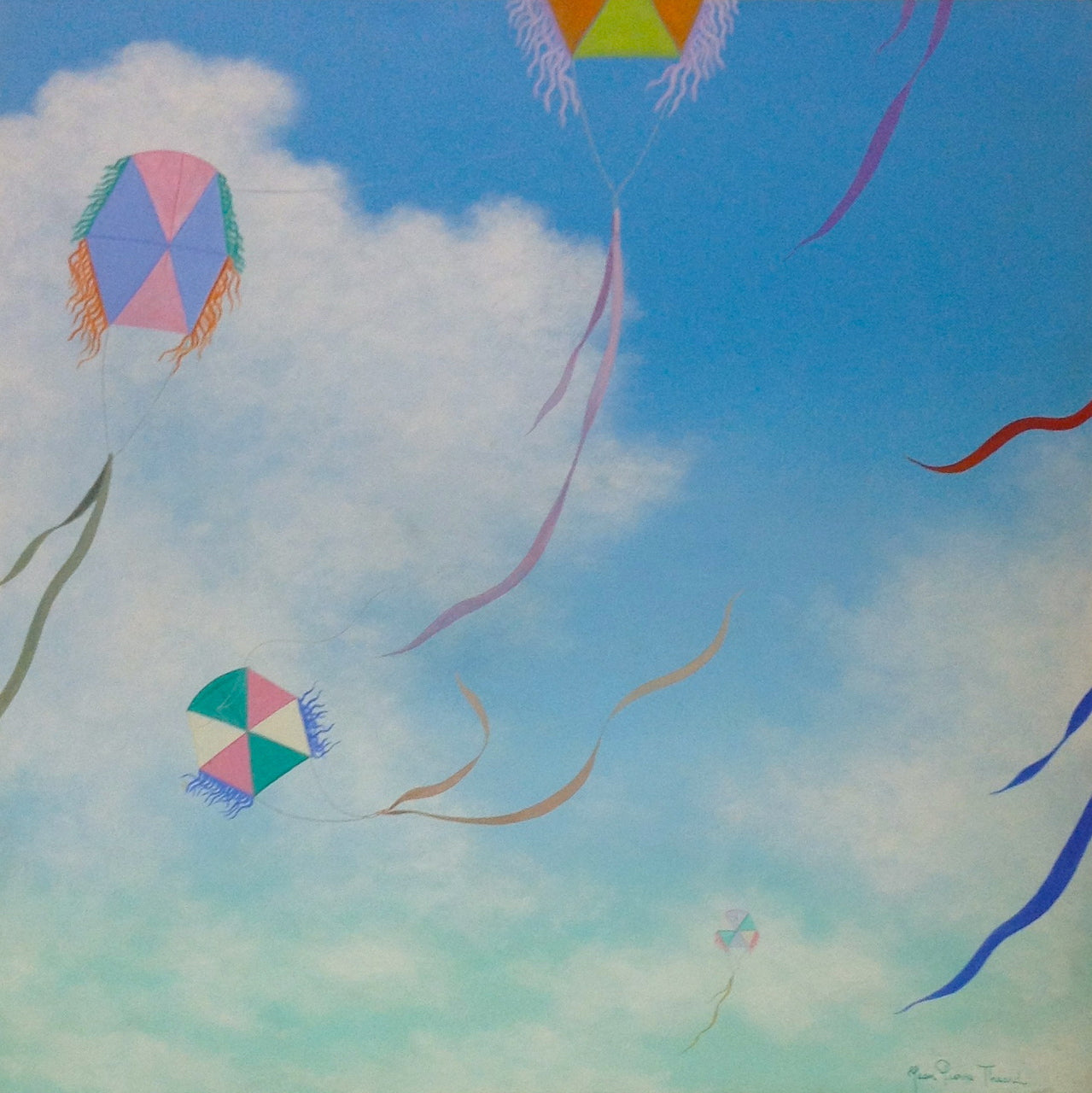 Jean-Pierre Theard 40"x40" Kites Oil on Canvas #104GN-HA