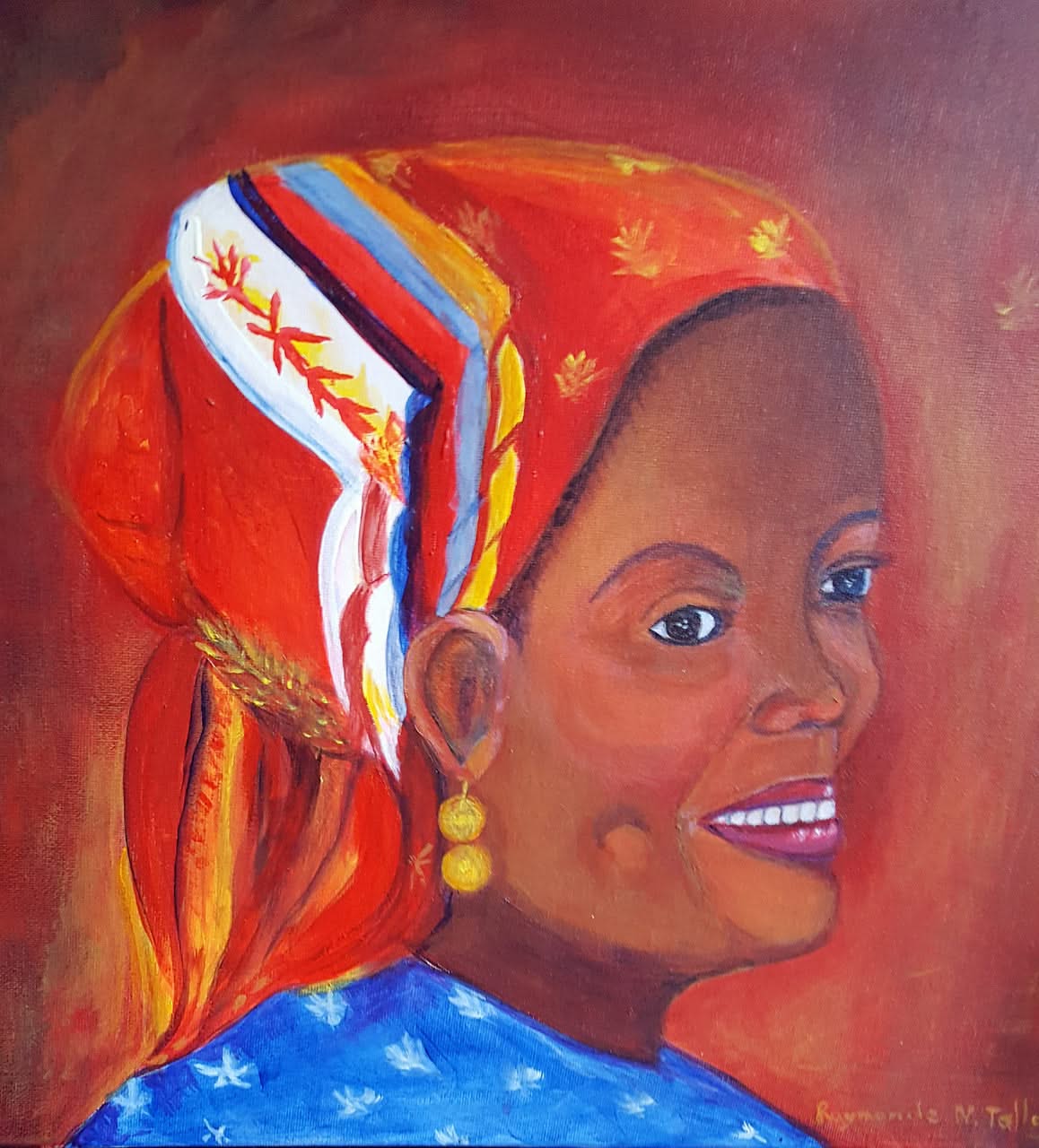 Raymonde Talleyrand 16"x20" Tropical Beauty 2014 Acrílico sobre lienzo