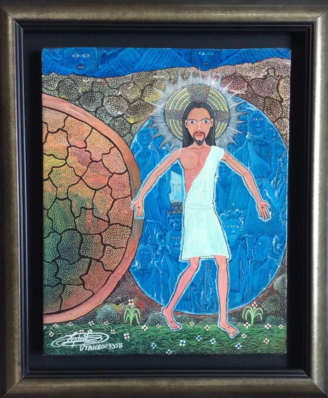 Frantz Zephirin 10"x8" Untitled 2018 Oil on Canvas Framed Painting #2MFN